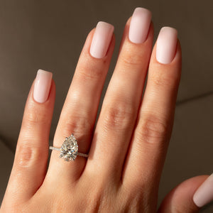 The Pave Lexie Set With A Pear Moissanite