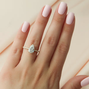 The Lexie Set With A 3.5 Carat Pear Moissanite