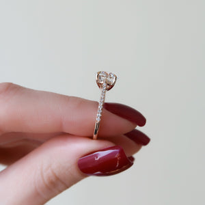 The Pave Lexie Set With A 3 Carat Round Lab Diamond