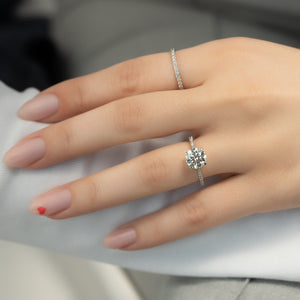 The Pave Lexie Set With A Round Moissanite