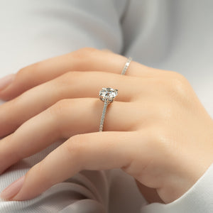 The Pave Lexie Set With A 2 Carat Round Lab Diamond