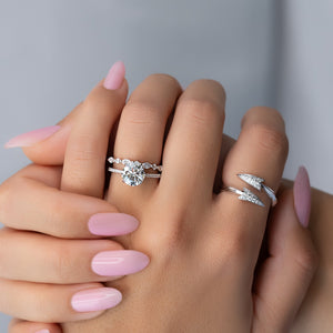 The Pave Lexie Set With A 2 Carat Round Lab Diamond