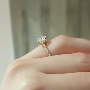 The Pave Lexie Set With A 2.5 Carat Round Moissanite