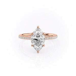The Pave Lexie Set With A 2.5 Carat Marquise Moissanite