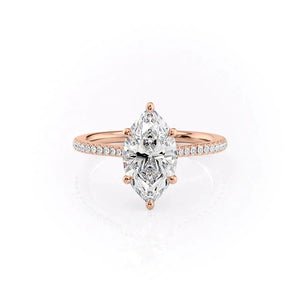 The Pave Lexie Set With A 2.5 Carat Marquise Lab Diamond