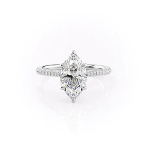 The Pave Lexie Set With A 1 Carat Marquise Lab Diamond