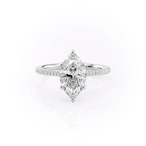 The Pave Lexie Set With A 2.5 Carat Marquise Moissanite