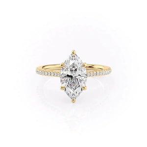 The Pave Lexie Set With A 2.5 Carat Marquise Lab Diamond