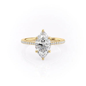 The Pave Lexie Set With A 2.5 Carat Marquise Moissanite