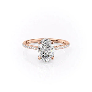 The Pave Lexie Set With A 1 Carat Oval Lab Diamond