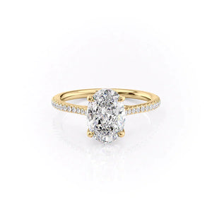 The Pave Lexie Set With A 2 Carat Oval Lab Diamond