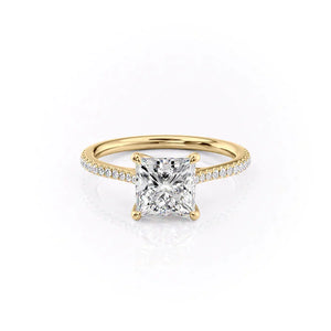 The Pave Lexie Set With A 1 Carat Princess Lab Diamond