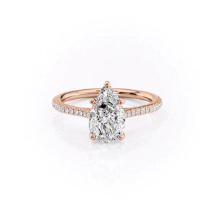 The Pave Lexie Set With A 2.5 Carat Pear Moissanite