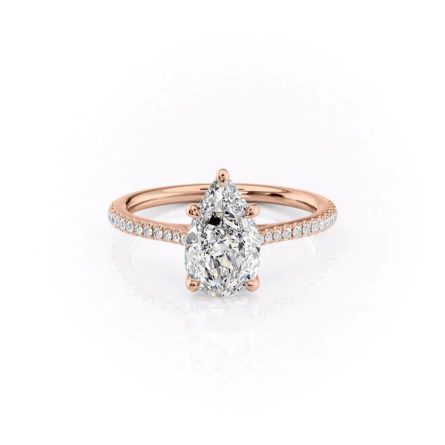 The Pave Lexie Set With A 4.5 Carat Pear Moissanite