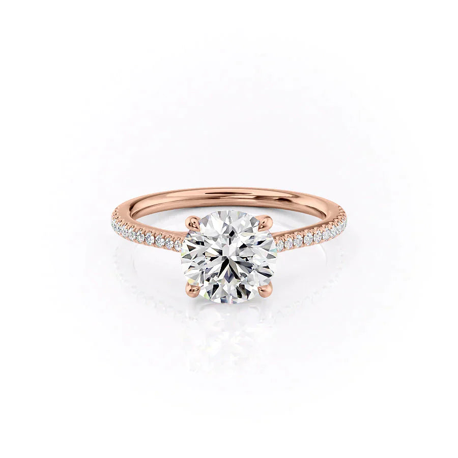 The Pave Lexie Set With A 3 Carat Round Lab Diamond