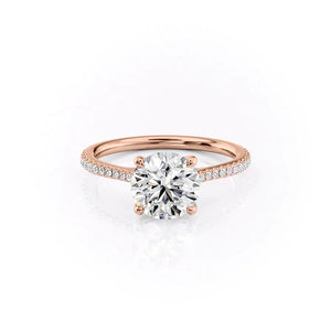The Pave Lexie Set With A 3 Carat Round Lab Diamond