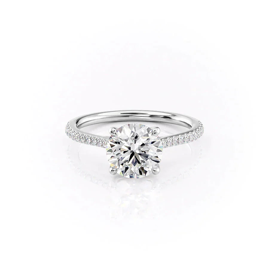 The Pave Lexie Set With A 3 Carat Round Lab Diamond