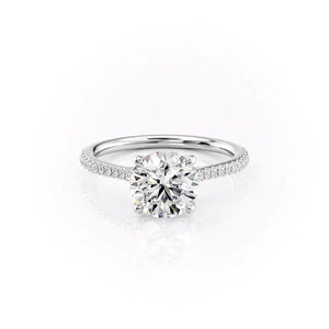 The Pave Lexie Set With A 3.5 Carat Round Moissanite