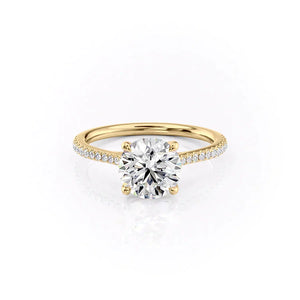 The Pave Lexie Set With A 1 Carat Round Lab Diamond