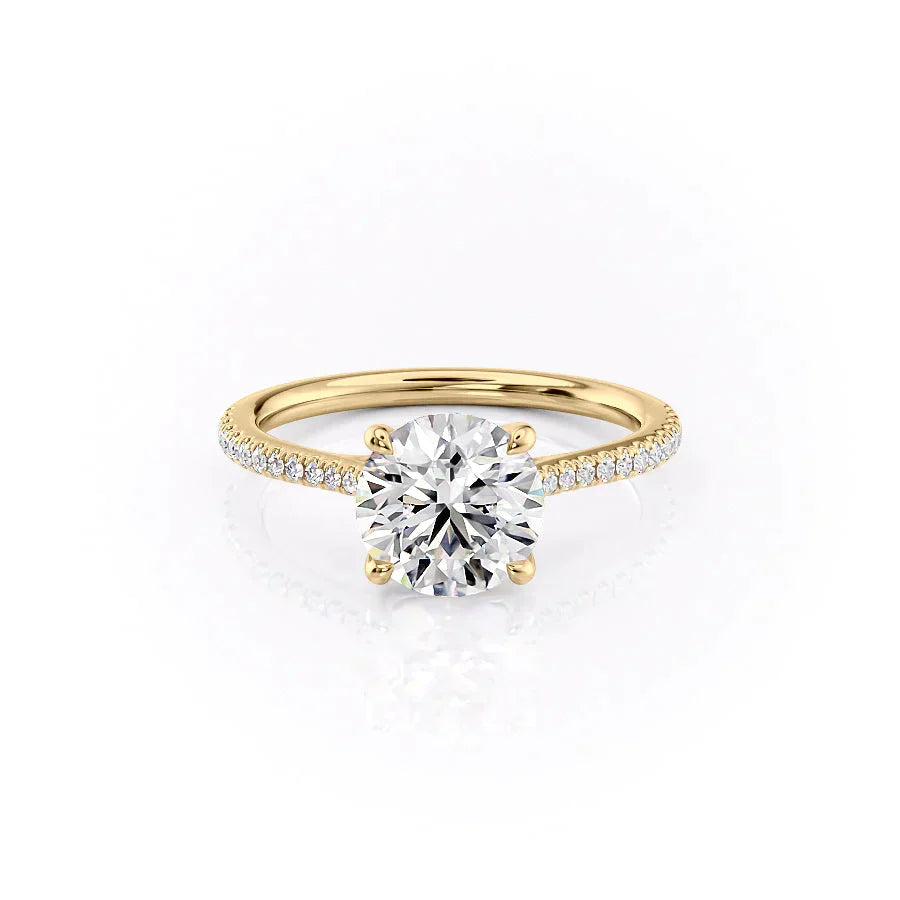 The Pave Lexie Set With A 2.5 Carat Round Lab Diamond