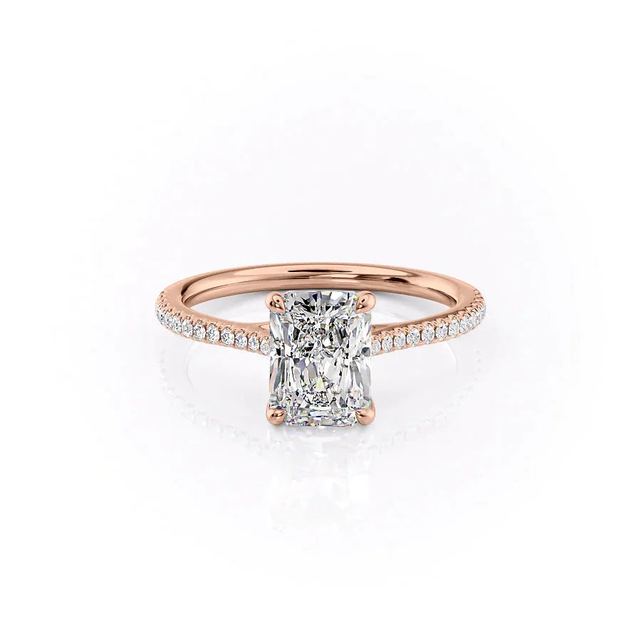The Pave Lexie Set With A 3 Carat Radiant Lab Diamond
