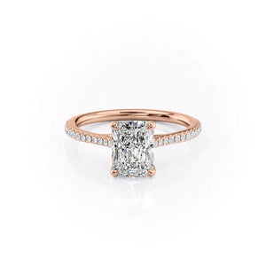 The Pave Lexie Set With A 1.5 Carat Radiant Lab Diamond
