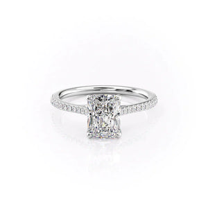 The Pave Lexie Set With A 2.5 Carat Radiant Lab Diamond
