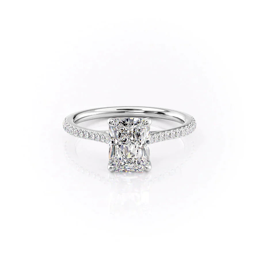 The Pave Lexie Set With A 2 Carat Radiant Lab Diamond