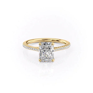 The Pave Lexie Set With A 3.5 Carat Radiant Moissanite