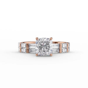 The Hailey Set With A 1 Carat Cushion Lab Diamond