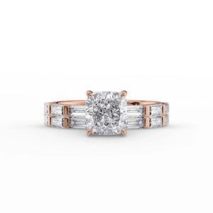 The Hailey Set With A 1 Carat Cushion Lab Diamond