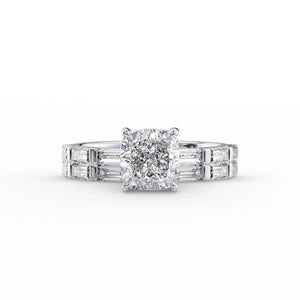 The Hailey Set With A 2 Carat Cushion Lab Diamond