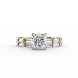 The Hailey Set With A 3 Carat Cushion Lab Diamond