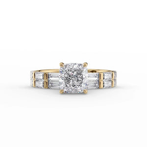 The Hailey Set With A 1.5 Carat Cushion Lab Diamond