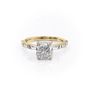 The Hailey Set With A 1 Carat Cushion Moissanite