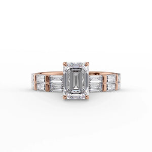The Hailey Set With A 2 Carat Emerald Lab Diamond