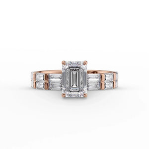 The Hailey Set With A 2 Carat Emerald Lab Diamond