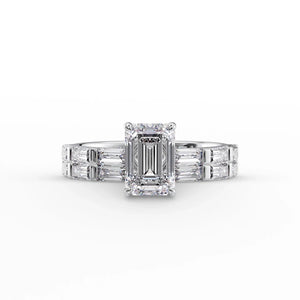 The Hailey Set With A 3 Carat Emerald Lab Diamond