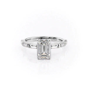 The Hailey Set With A 1 Carat Emerald Moissanite