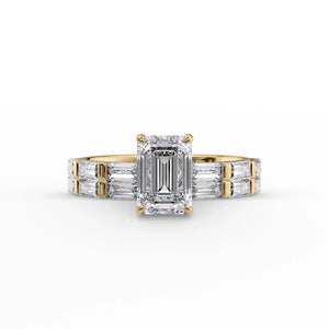 The Hailey Set With A 1 Carat Emerald Lab Diamond