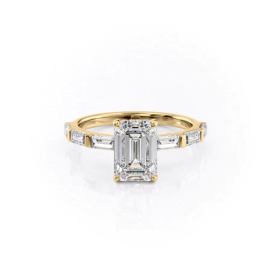 The Hailey Set With A 1 Carat Emerald Moissanite