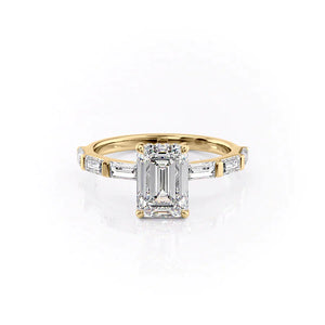 The Hailey Set With A 1 Carat Emerald Moissanite