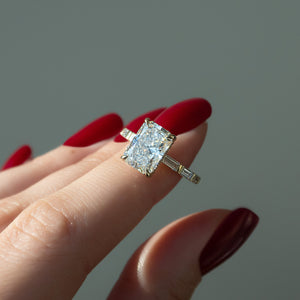 The Hailey Set With A 3 Carat Radiant Lab Diamond