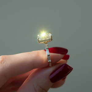 The Hailey Set With A 3 Carat Radiant Lab Diamond