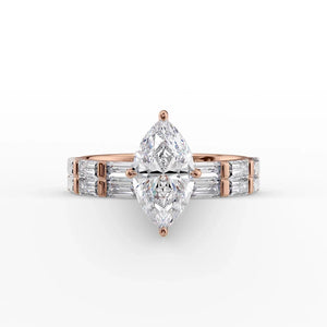 The Hailey Set With A 3 Carat Marquise Lab Diamond