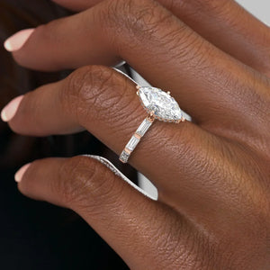 The Hailey Set With A 2.5 Carat Marquise Moissanite