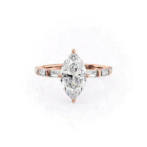 The Hailey Set With A 2 Carat Marquise Lab Diamond