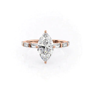 The Hailey Set With A 5 Carat Marquise Moissanite