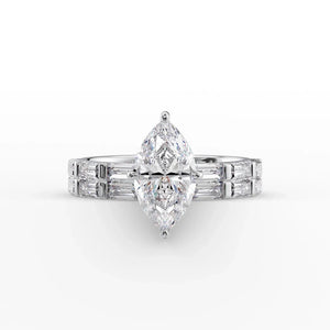 The Hailey Set With A 4.5 Carat Marquise Moissanite