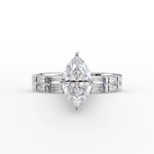The Hailey Set With A 2 Carat Marquise Lab Diamond